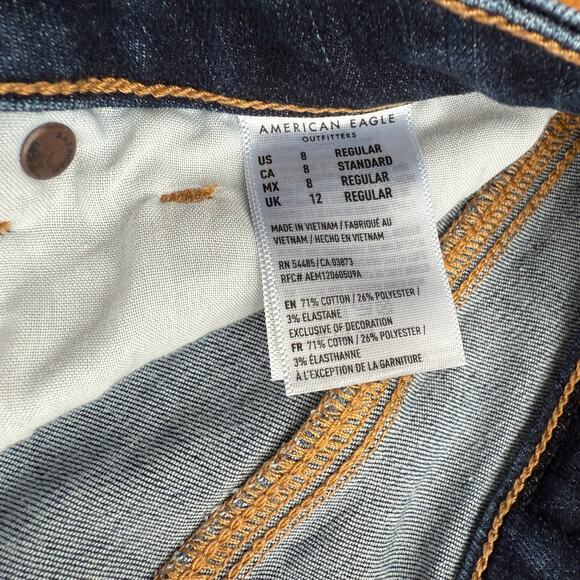 American Eagle Next Level Stretch Skinny Dark Denim Jeans Size 8 Regular Classic - Picture 3 of 8